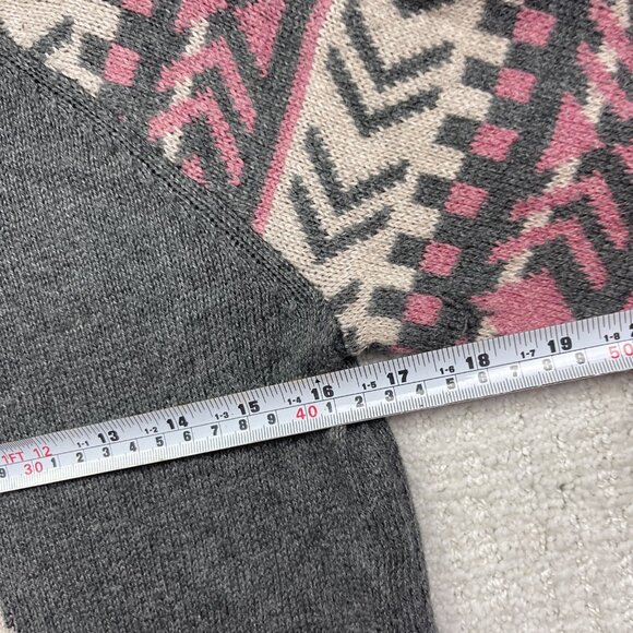 American Eagle Outfitters Love Polar Bear Grey / Pink Nordic Sweater Wom M - Picture 7 of 14